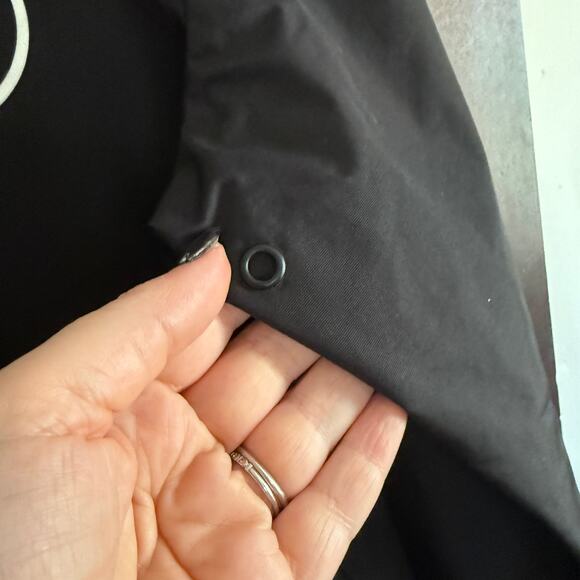 GHOST Essentials | Black Snap Front Spell out logo Coach's Jacket | Large - Picture 5 of 9